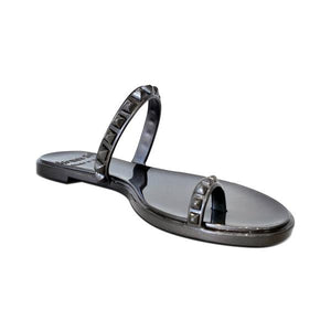 Maria Flat Sandal – Metallic Jelly