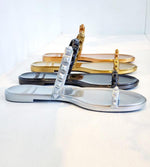 Load image into Gallery viewer, Maria Flat Sandal – Metallic Jelly
