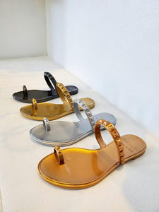 Maria Flat Sandal – Metallic Jelly