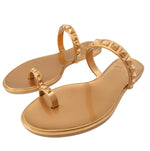 Load image into Gallery viewer, Maria Flat Sandal – Metallic Jelly

